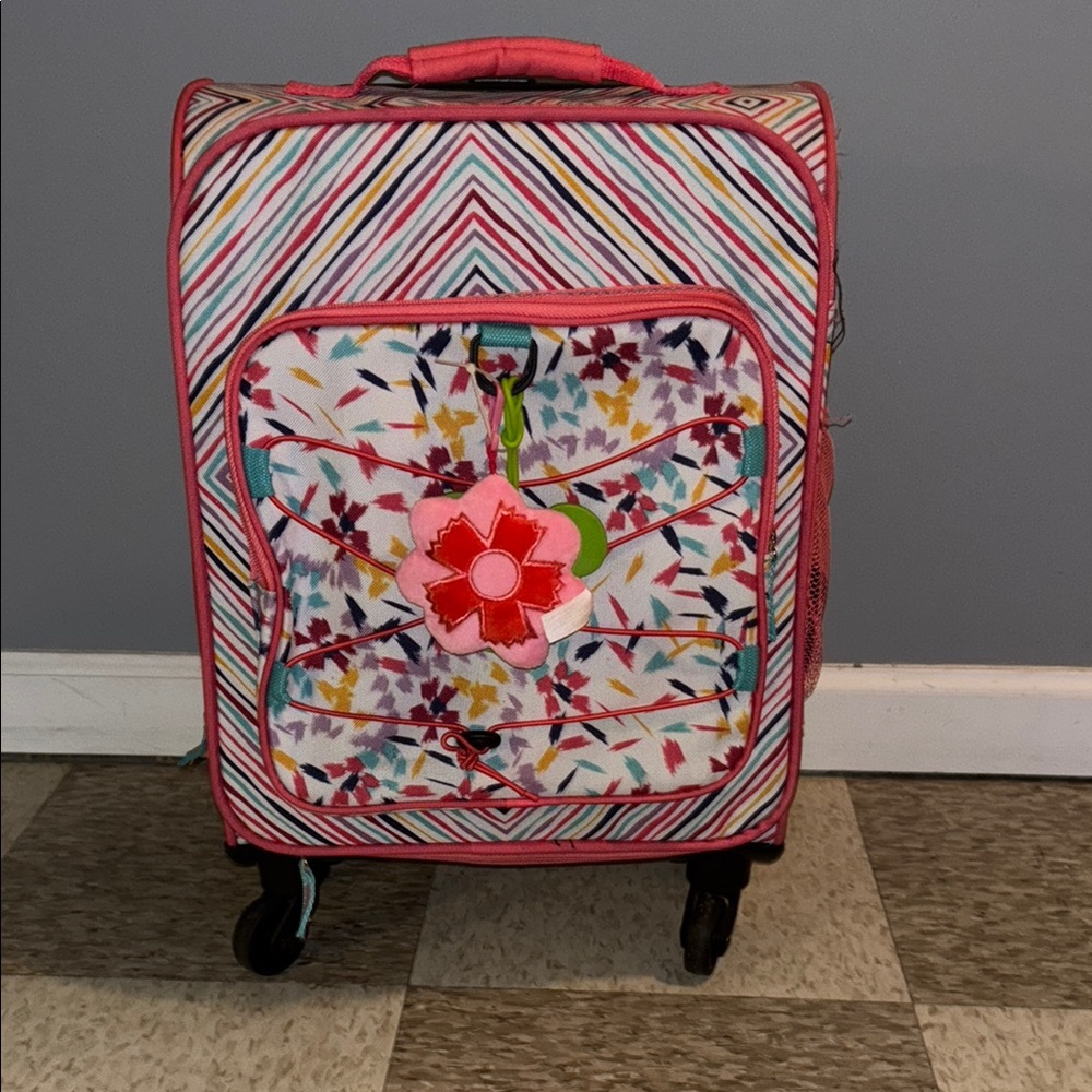 Colorful Striped Rolling Suitcase